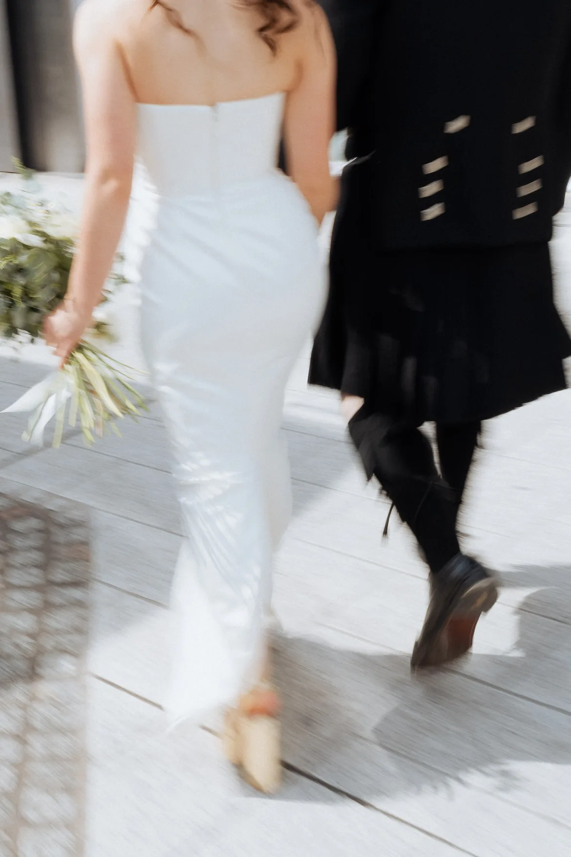 Newlywed walk belfast city centre